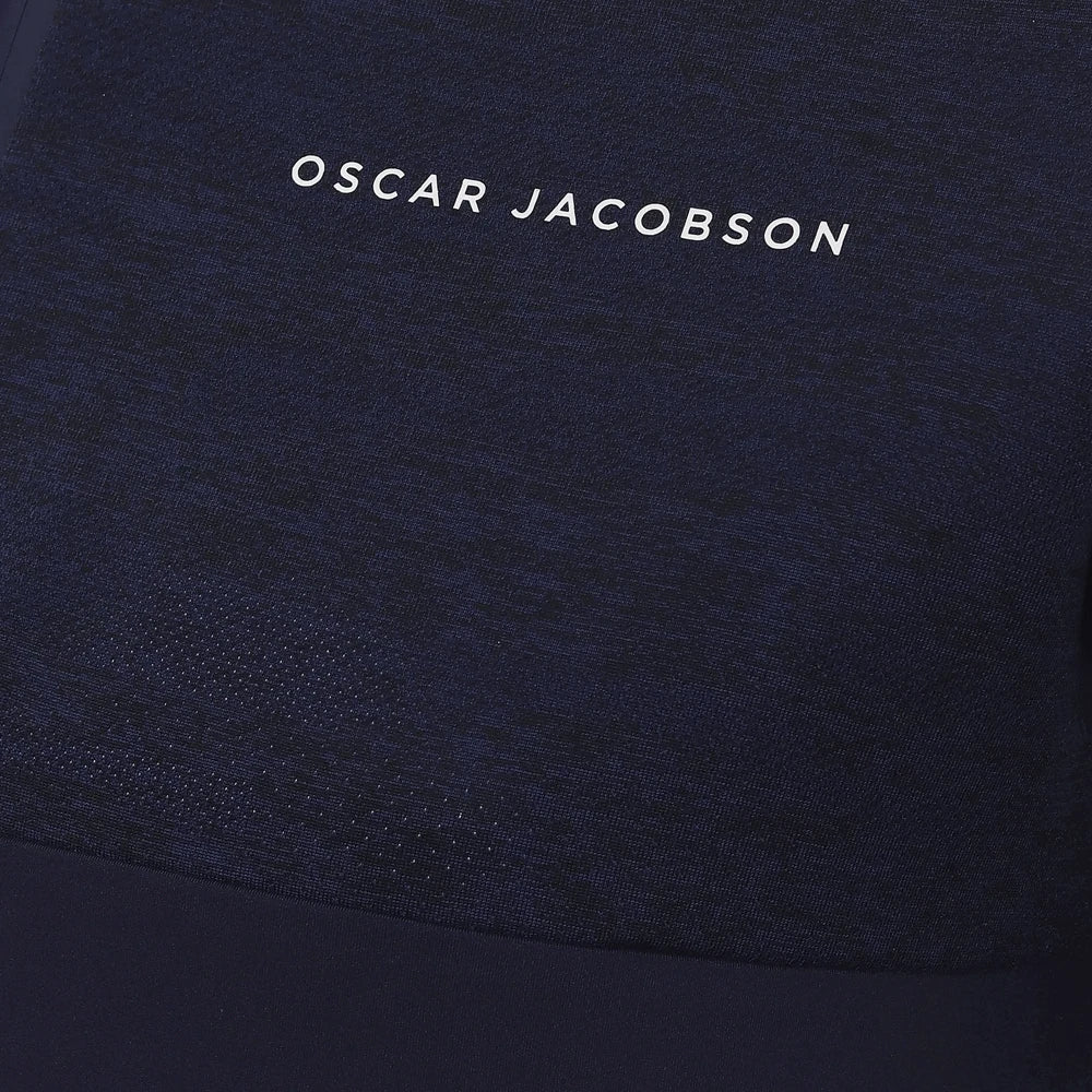 Oscar Jacobson Lexington Tour Heathered 1/4 Zip Pullover - Navy