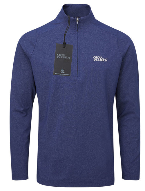 Oscar Jacobson Lawton Tour Marl 1/4 Zip Pullover - Navy Marl