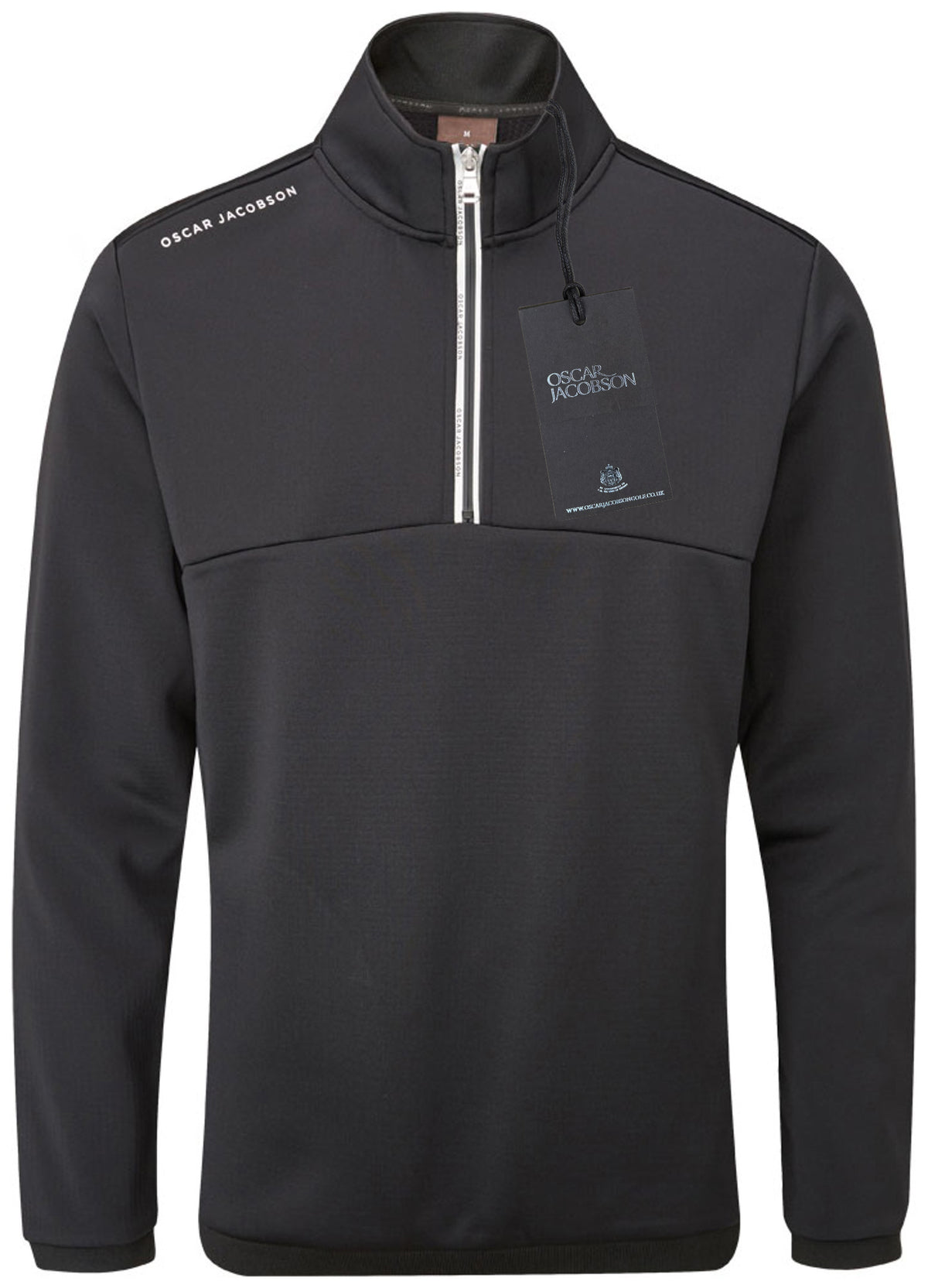 Oscar Jacobson Longton 1/4 Zip Waffle Tech Fleece Pullover - Black