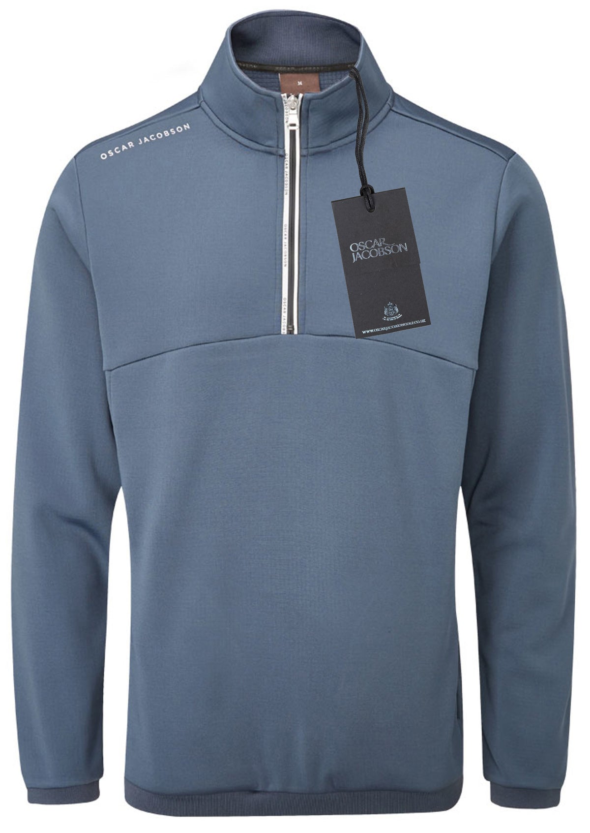 Oscar Jacobson Longton 1/4 Zip Waffle Tech Fleece Pullover - China Blue
