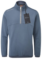 Oscar Jacobson Longton 1/4 Zip Waffle Tech Fleece Pullover - China Blue