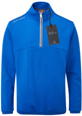 Oscar Jacobson Longton 1/4 Zip Waffle Tech Fleece Pullover - Electric Blue
