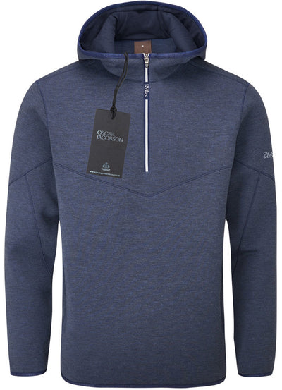 Oscar Jacobson Dayne 1/4 Zip Pullover Golf Hoodie - Navy Marl
