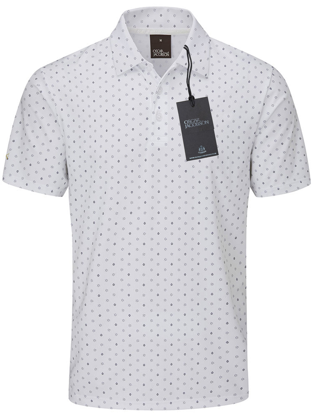 Oscar Jacobson Wellington All Over Print Golf Polo Shirt - White