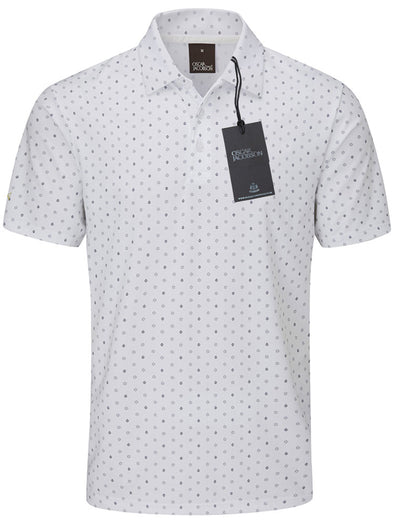 Oscar Jacobson Wellington All Over Print Golf Polo Shirt - White