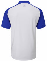 Oscar Jacobson Gilman Tour Colour Block Golf Polo Shirt - Electric Blue / White