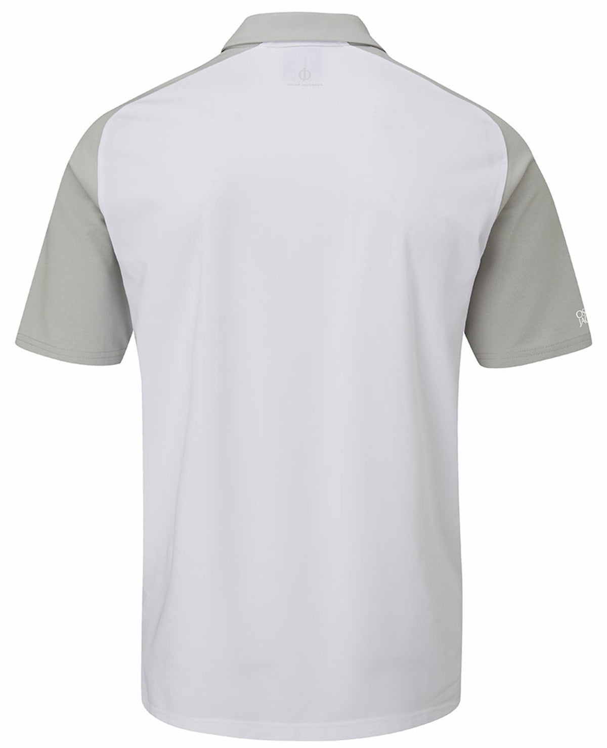 Oscar Jacobson Gilman Tour Colour Block Golf Polo Shirt - Lunar Grey / White