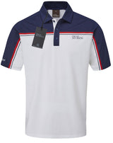Oscar Jacobson Gilman Tour Colour Block Golf Polo Shirt - Navy / White
