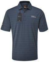 Oscar Jacobson Macdonell Tour Texture Stripe Golf Polo Shirt - China Blue