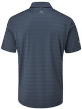 Oscar Jacobson Macdonell Tour Texture Stripe Golf Polo Shirt - China Blue