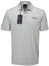 Oscar Jacobson Macdonell Tour Texture Stripe Golf Polo Shirt - Lunar Grey