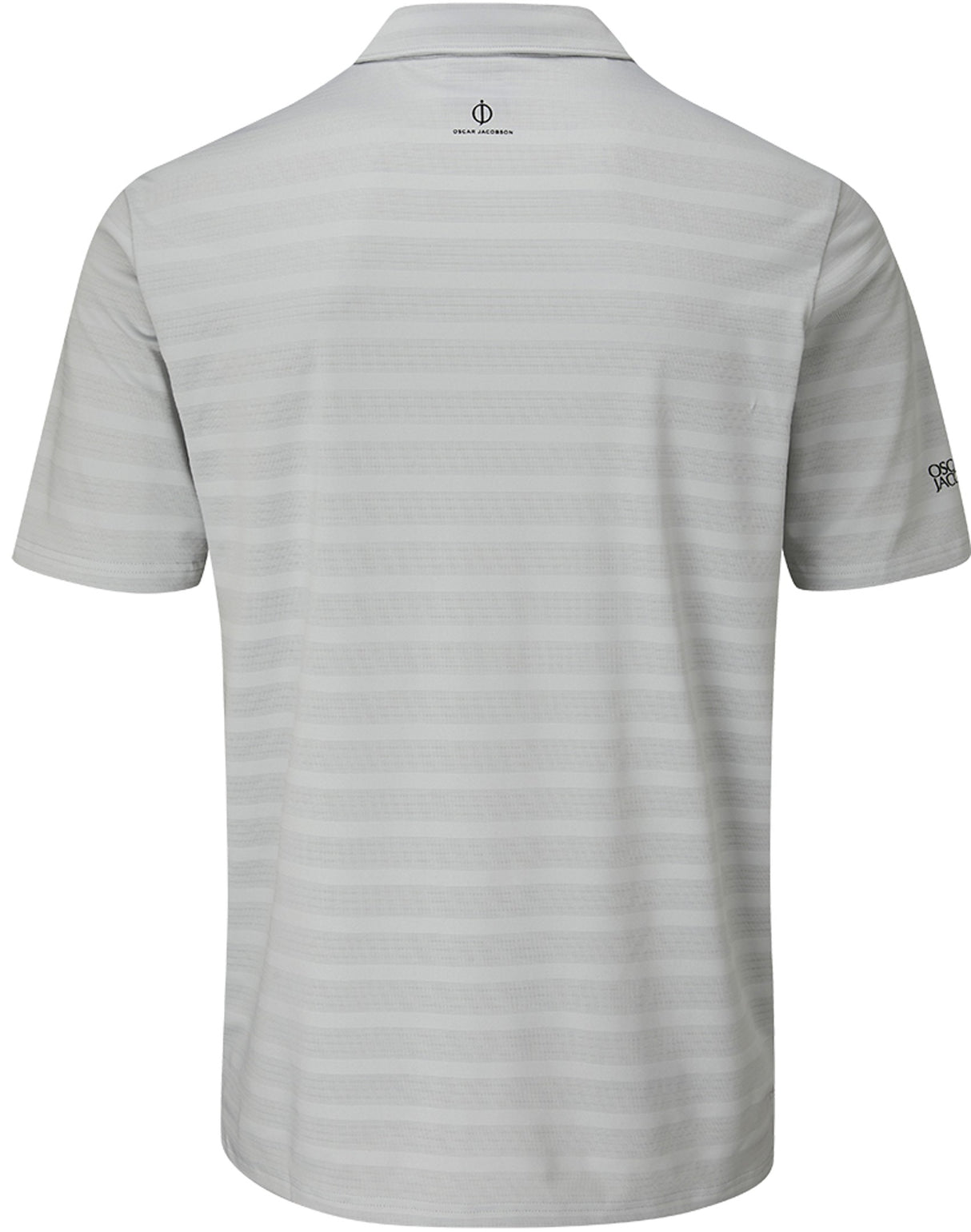 Oscar Jacobson Macdonell Tour Texture Stripe Golf Polo Shirt - Lunar Grey