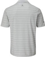 Oscar Jacobson Macdonell Tour Texture Stripe Golf Polo Shirt - Lunar Grey