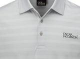 Oscar Jacobson Macdonell Tour Texture Stripe Golf Polo Shirt - Lunar Grey