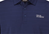 Oscar Jacobson Macdonell Tour Texture Stripe Golf Polo Shirt - Navy