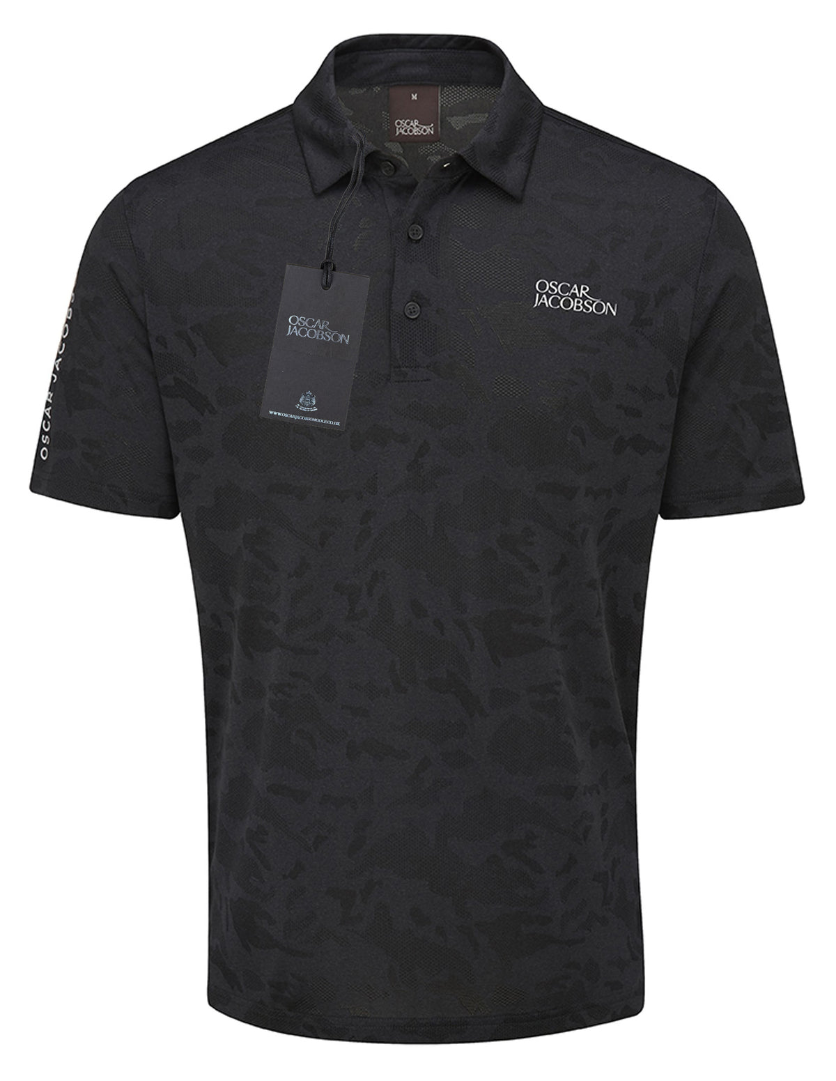 Oscar Jacobson Fairmile Tour Tech Vent Camo Golf Polo Shirt - Black