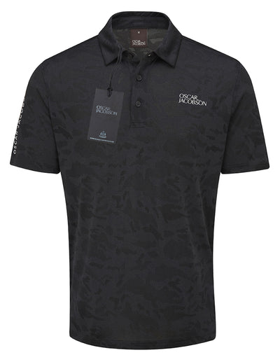 Oscar Jacobson Fairmile Tour Tech Vent Camo Golf Polo Shirt - Black