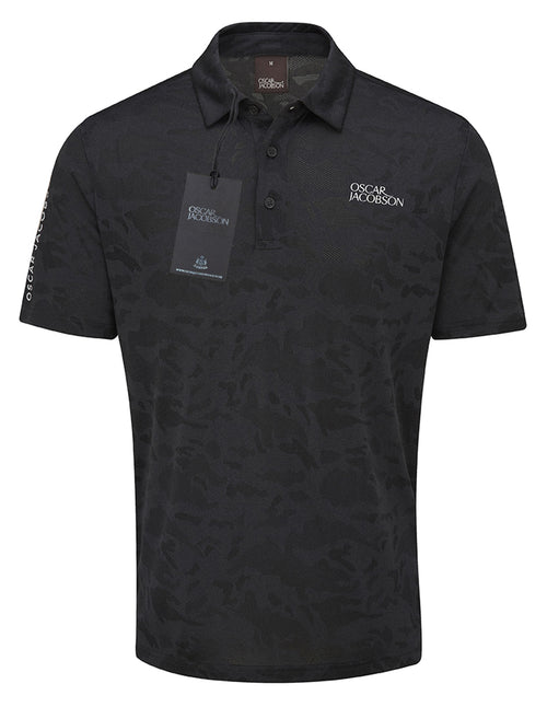 Oscar Jacobson Fairmile Tour Tech Vent Camo Golf Polo Shirt - Black