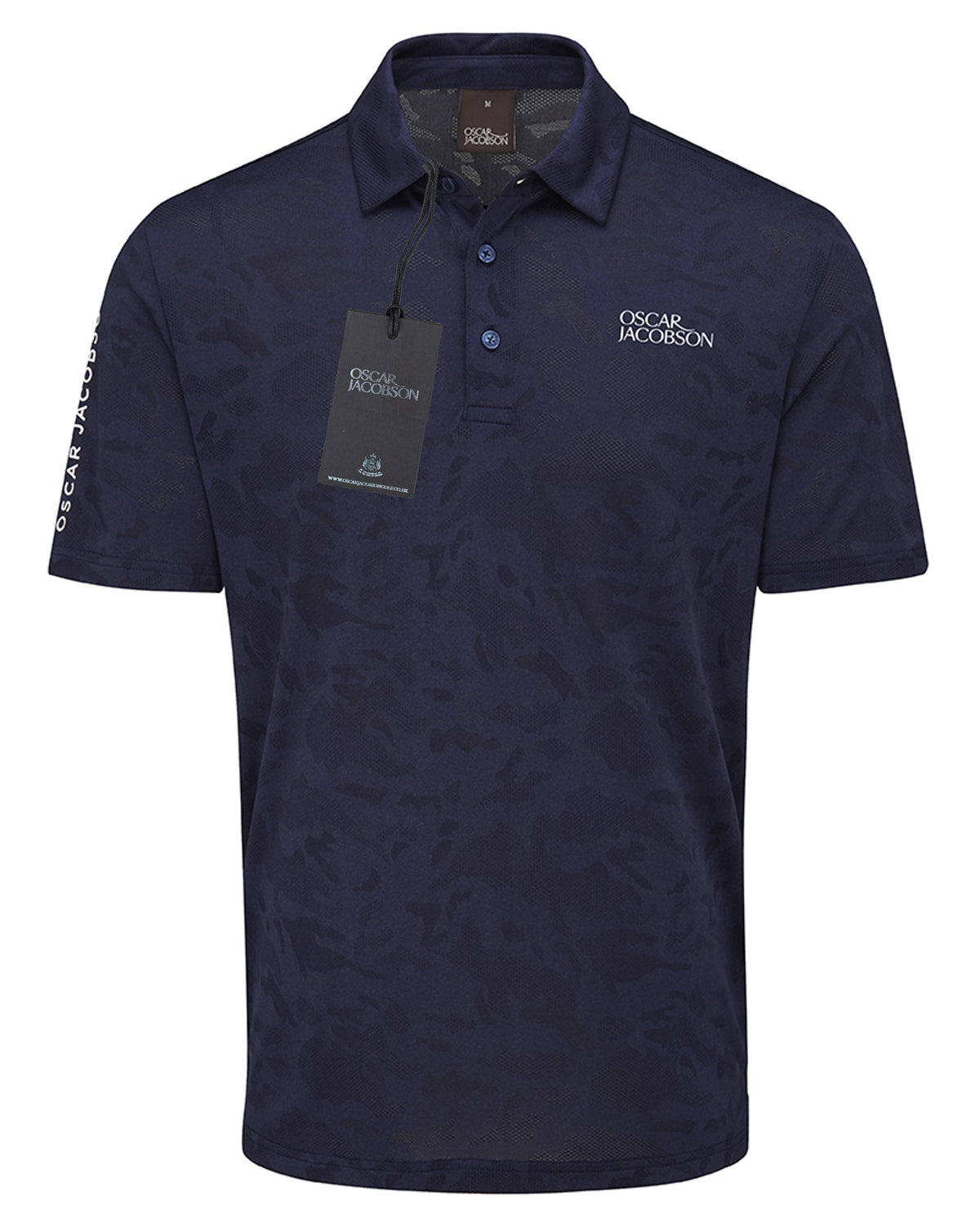 Oscar Jacobson Fairmile Tour Tech Vent Camo Golf Polo Shirt - Navy