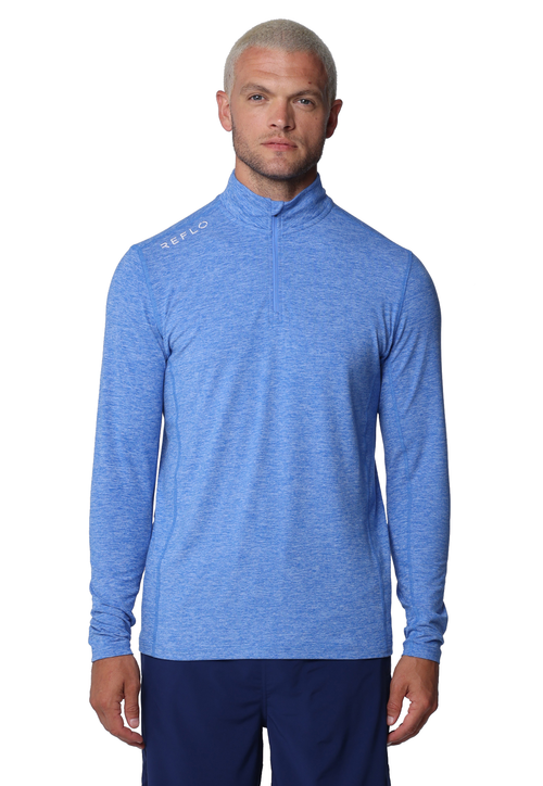 Reflo Purus 1/4 Zip Tech Golf Midlayer - Water Blue Marl