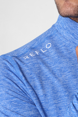 Reflo Purus 1/4 Zip Tech Golf Midlayer - Water Blue Marl