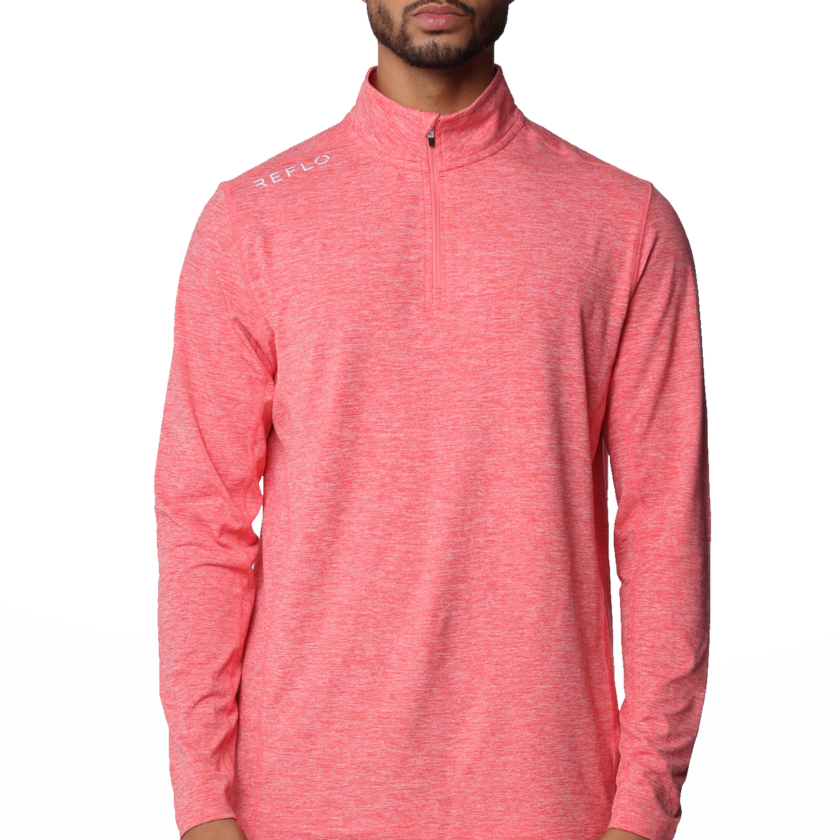Reflo Purus 1/4 Zip Tech Golf Midlayer - Red Coral Marl – Glyde Golf