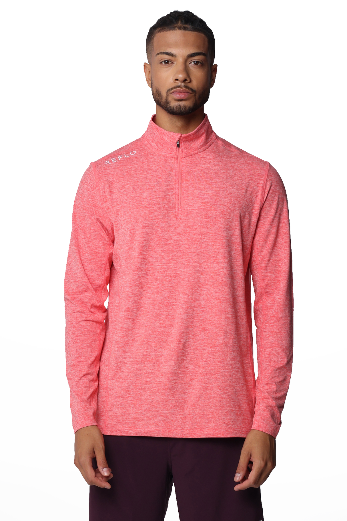 Reflo Purus 1/4 Zip Tech Golf Midlayer - Red Coral Marl