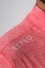 Reflo Purus 1/4 Zip Tech Golf Midlayer - Red Coral Marl