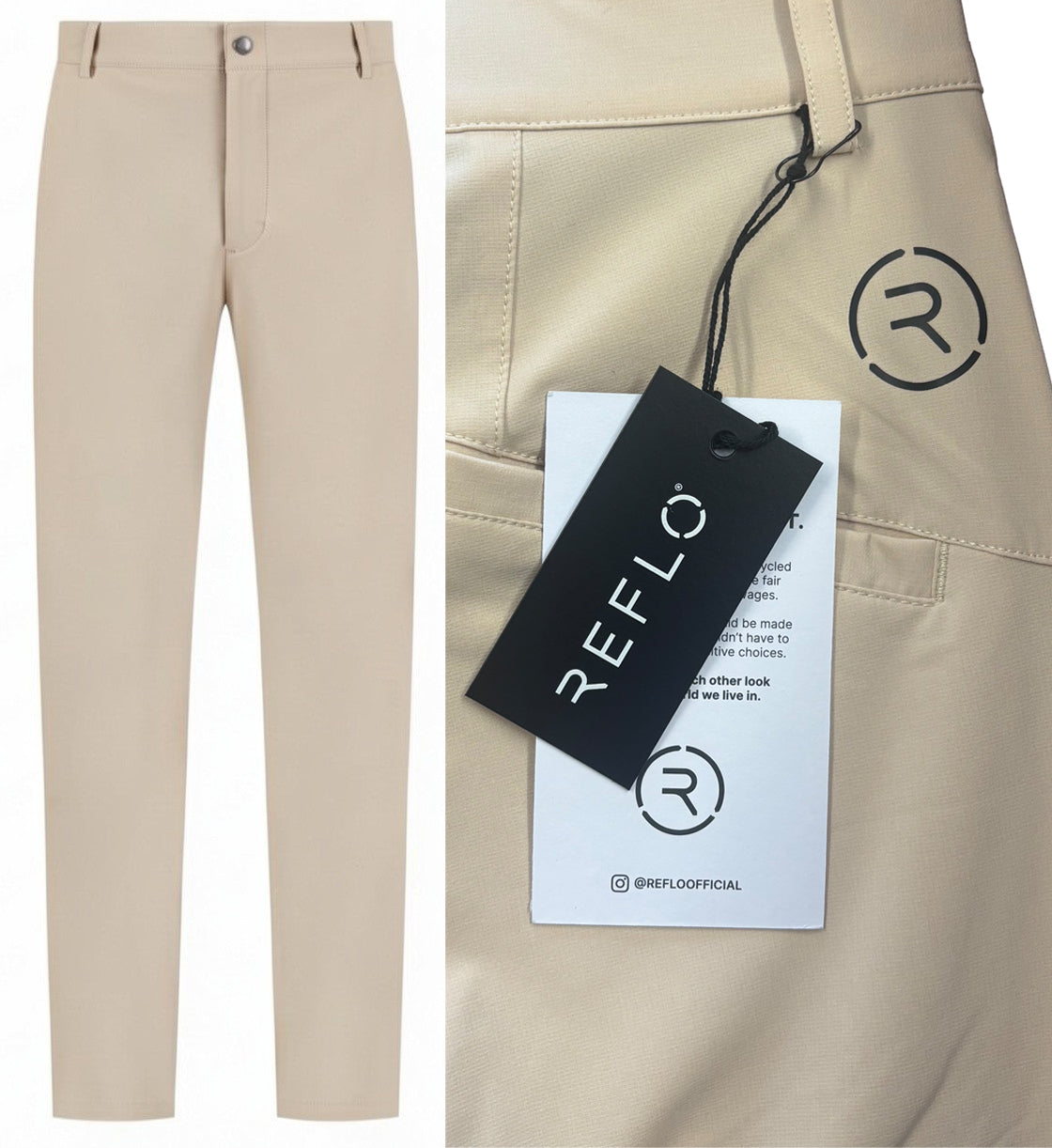 Reflo Sindra 2.0 Performance Stretch Tapered Golf Trousers - Sand