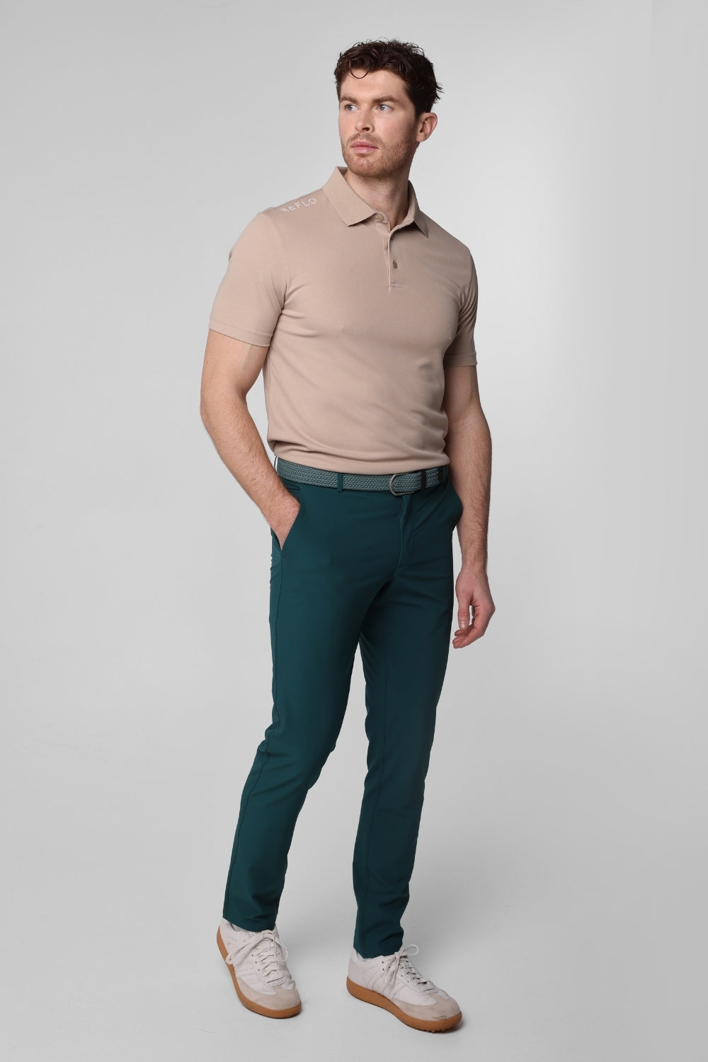 Reflo Sindra 2.0 Performance Stretch Tapered Golf Trousers - Warm Green
