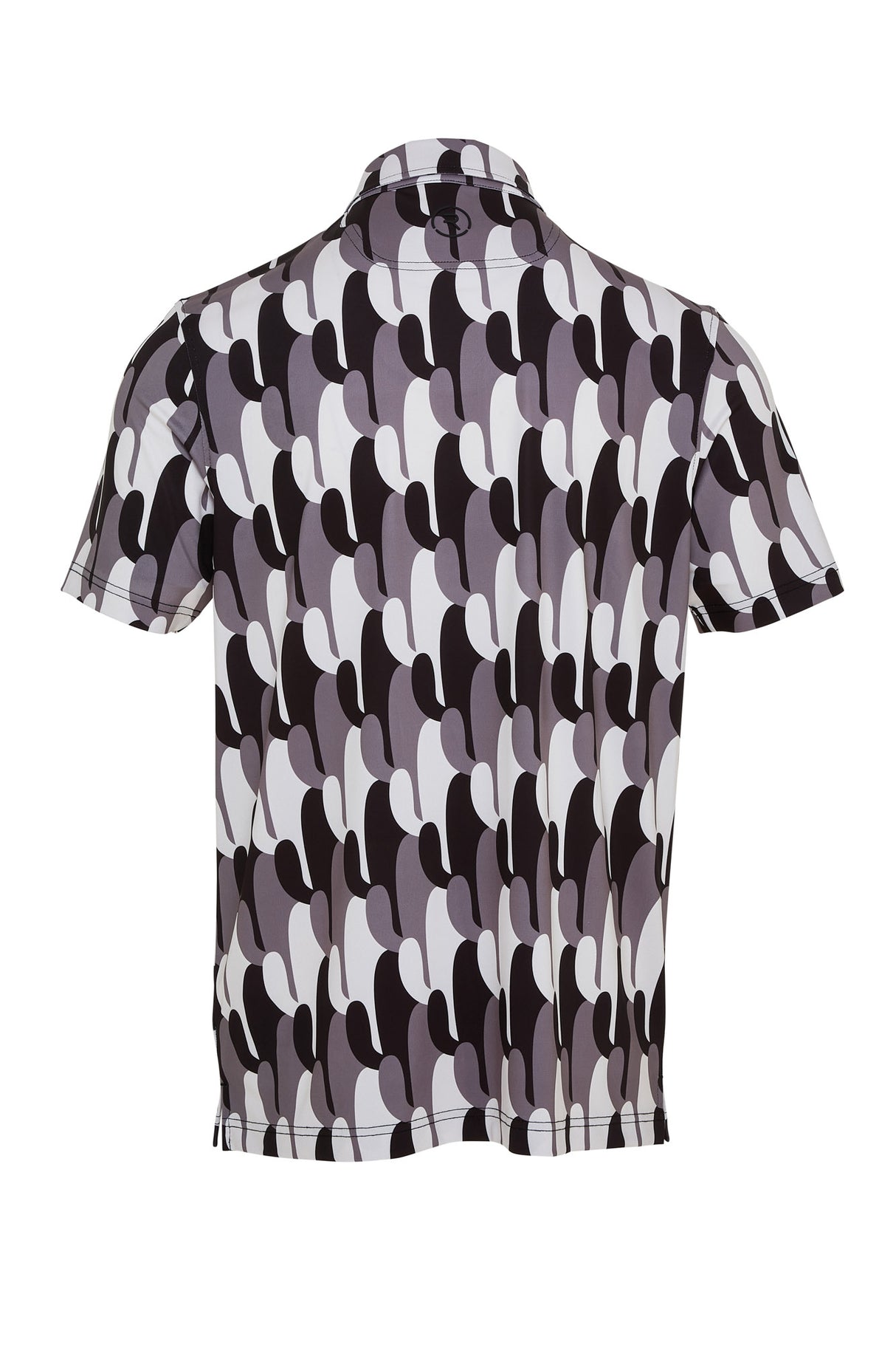 Reflo Spikey Graphic Cactus Print Golf Polo Shirt - Black /Grey