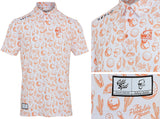 Reflo Strike Graphic LTD Edition Print Golf Polo Shirt - Coral / Red