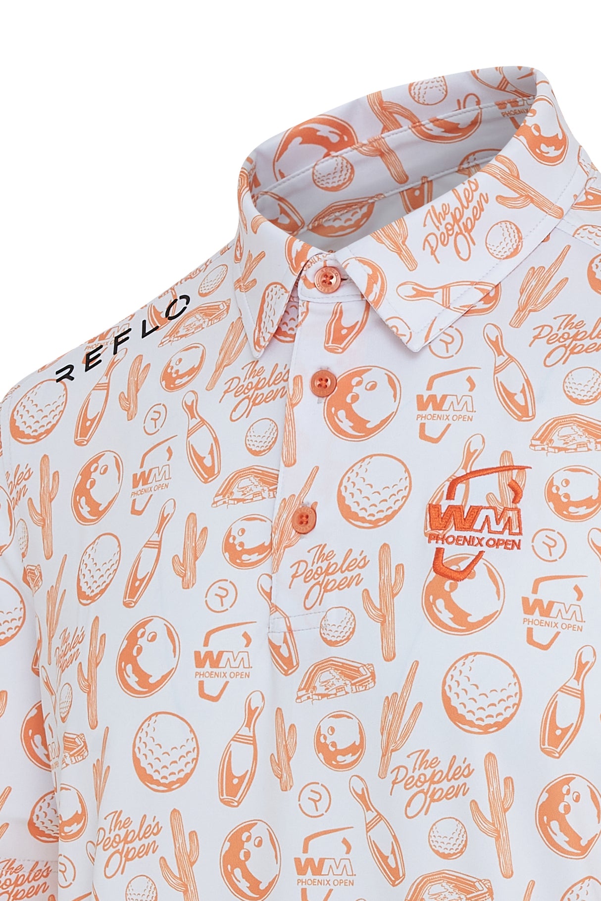 Reflo Strike Graphic LTD Edition Print Golf Polo Shirt - Coral / Red