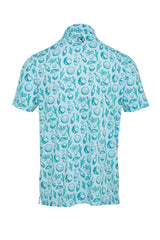 Reflo Strike Graphic LTD Edition Print Golf Polo Shirt - Green / Blue
