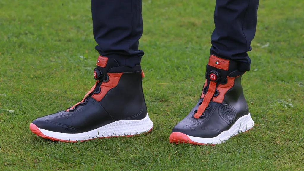 Duca Del Cosma Bologna BOA Premium Spikeless Golf Shoes Winter Boots - Black - Handmade in 🇵🇹