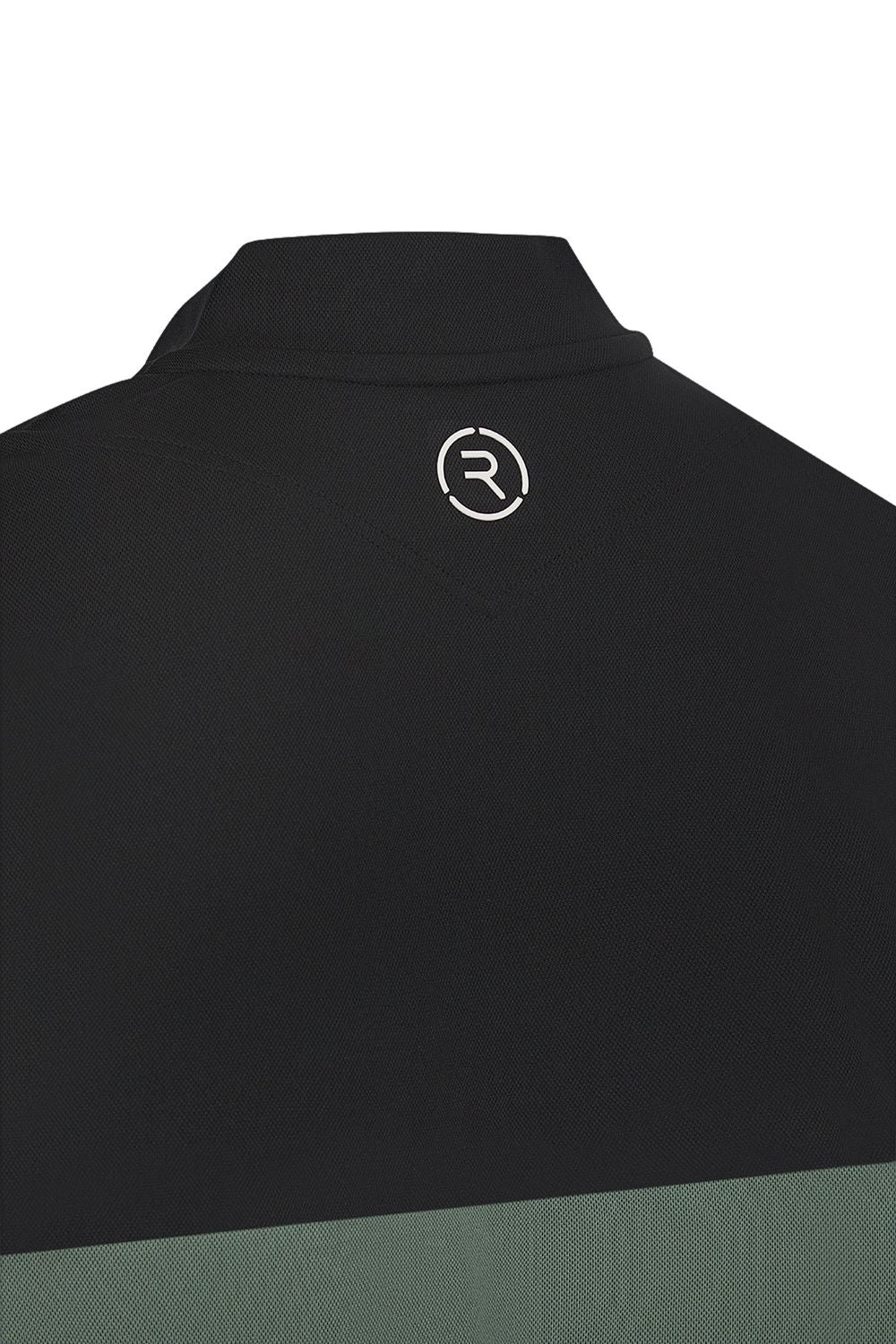 Reflo Tobol Blade Collar Zip Neck Performance Golf Polo Shirt - Caviar / Dark Forest