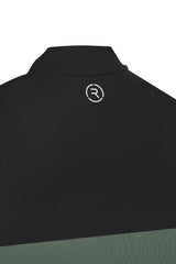 Reflo Tobol Blade Collar Zip Neck Performance Golf Polo Shirt - Caviar / Dark Forest