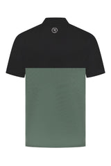 Reflo Tobol Blade Collar Zip Neck Performance Golf Polo Shirt - Caviar / Dark Forest
