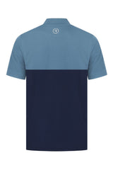 Reflo Tobol Blade Collar Zip Neck Performance Golf Polo Shirt - Coronet Blue / Medieval Blue