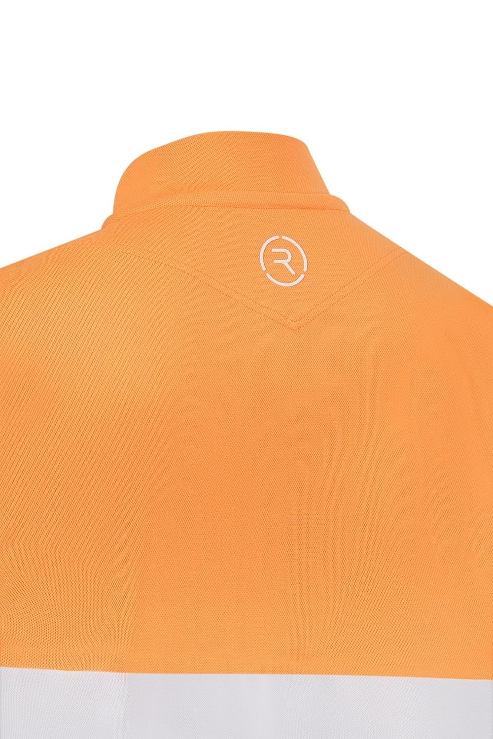 Reflo Tobol Blade Collar Zip Neck Performance Golf Polo Shirt - Tangerine / Bright White