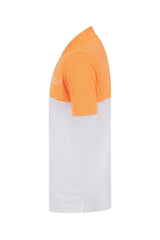 Reflo Tobol Blade Collar Zip Neck Performance Golf Polo Shirt - Tangerine / Bright White
