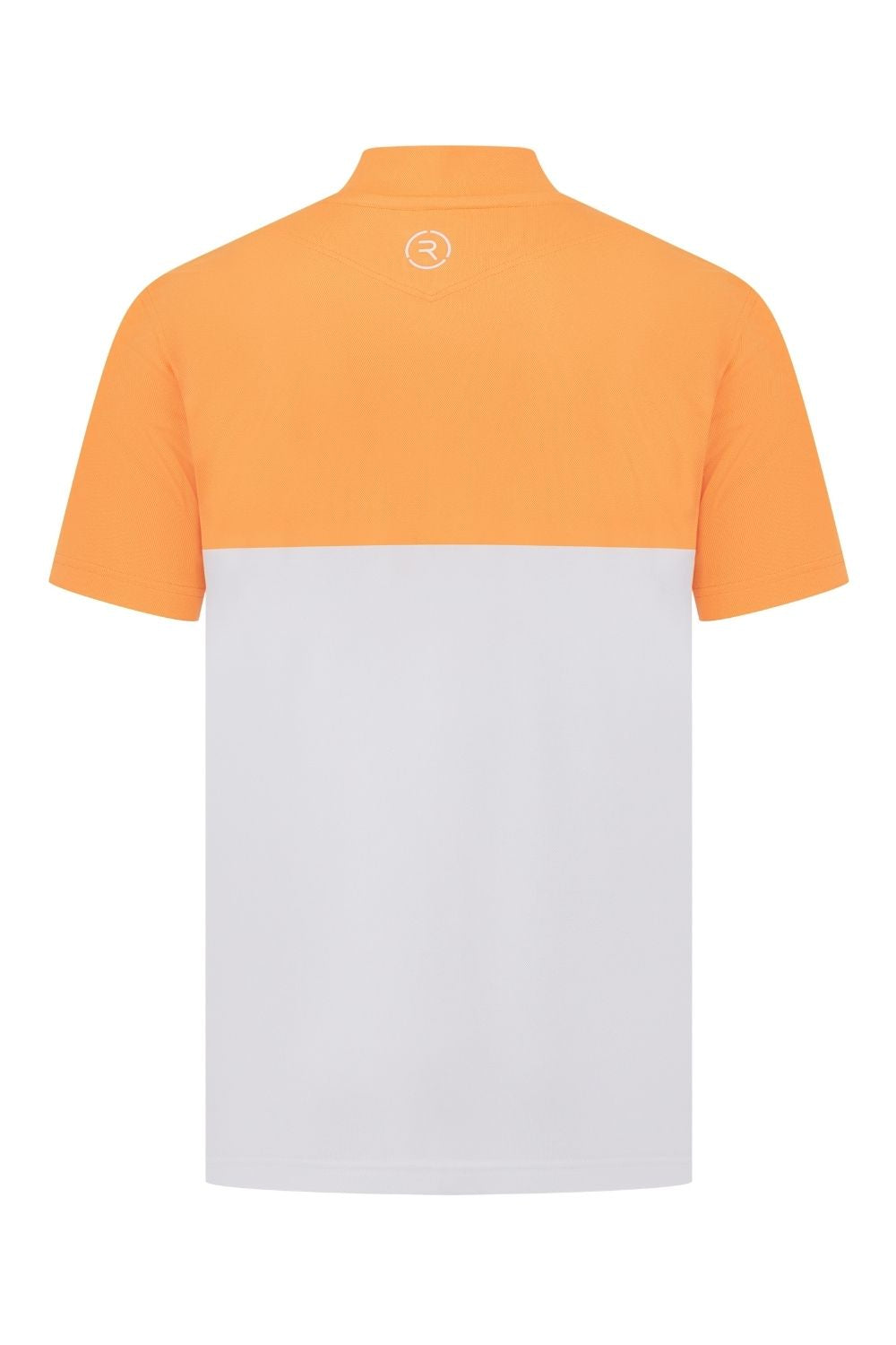 Reflo Tobol Blade Collar Zip Neck Performance Golf Polo Shirt - Tangerine / Bright White