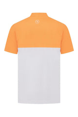 Reflo Tobol Blade Collar Zip Neck Performance Golf Polo Shirt - Tangerine / Bright White