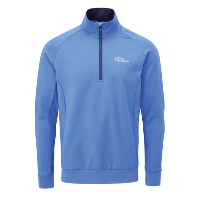 Oscar Jacobson Trent Tour 1/4 Zip Tech Pullover - Mid Blue