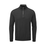 Oscar Jacobson Waldorf Cotton 1/4 Zip Pullover - Carbon Black
