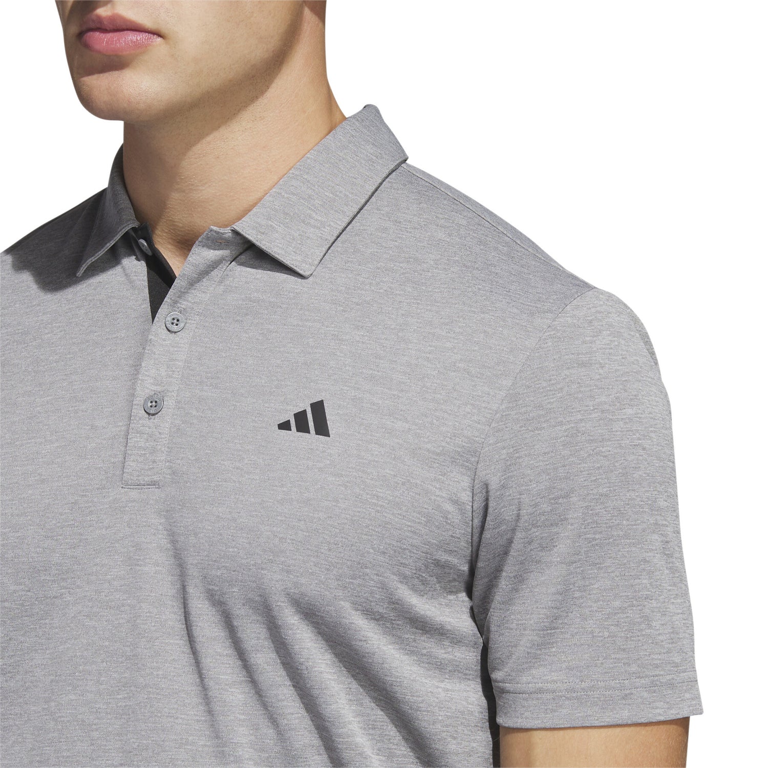 Adidas Golf Drive Heather Polo Shirt - Grey Three
