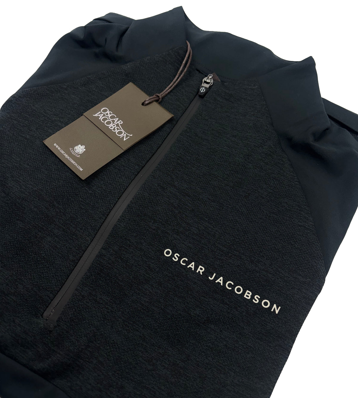Oscar Jacobson Lexington Tour Heathered 1/4 Zip Pullover - Black
