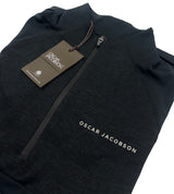 Oscar Jacobson Lexington Tour Heathered 1/4 Zip Pullover - Black