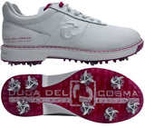 Duca Del Cosma Bosco Pro Spiked Golf Shoes - SAMPLE - White / Red