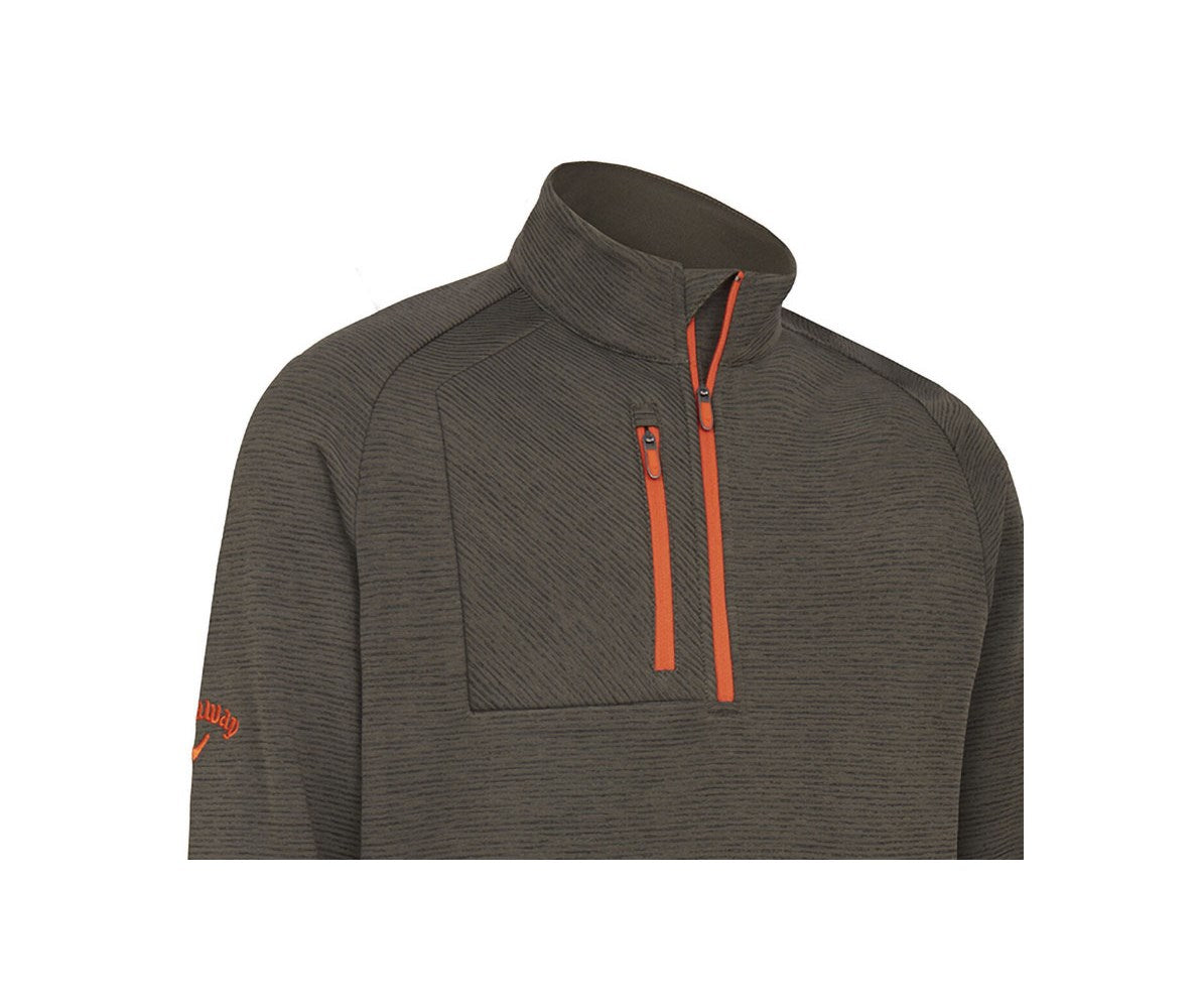 Callaway Golf Heather Stripe 1/4 Zip Thermal Pullover - Dark Lichen